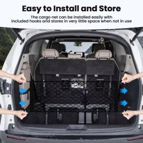 Trunk Cargo Net For Toyota Sienna 2021-2024 2025 Accessories Envelope Style Mesh Trunk Net Organizer And Storage Stretchable Adjustable Elastic Nylon