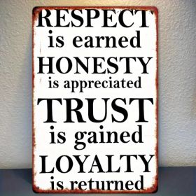 CIFbuy Vintage Inspirational Metal Wall Art Dignity Honesty Trust Loyalty Rustic Wall Decor For Home Garden - TikTok, Temu Pick-up Service