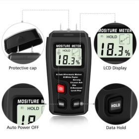 Digital LCD Wood Meter Detector Tester Wood Firewood Paper Cardboard