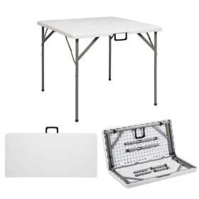 34inch Foldable Square Table,Folding Card Table Plastic Table Portable Square Height Dining Table Perfect For Picnics,Parties,Party And Camping