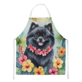 Pomeranian Luau Apron Cooking Kitchen Server Baking Crafts Gardening for Adult Women Men, Unisex, Large, Multicolor