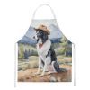 Borzoi Cowboy Welcome Apron Cooking Kitchen Server Baking Crafts Gardening for Adult Women Men, Unisex, Large, Multicolor