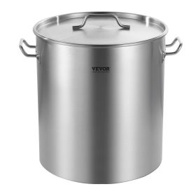 VEVOR Stainless Steel Stockpot, 54L Large Cooking Pots, Cookware Sauce Pot with Basket, Lid, and Handle, Heavy Duty Commercial Grade Stock Pot