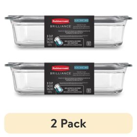 (2 pack)Glass Food Storage Container with Lid, BPA Free and Leak Proof, 8-Cup