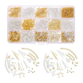 15 Grid Gold And Silver Set Lobster Buckle Nine Character Needle Single Circle Flower Tray Extended Chain DIY Homemade