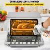 Commercial Convection Oven, 21L/19Qt, Quarter-Size Conventional Oven Countertop, 1440W 3-Tier Toaster with Front Glass Door