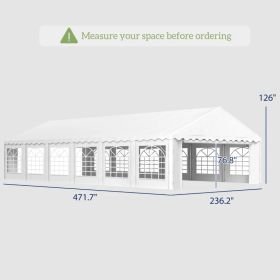 Party Tent, Outdoor Canopy Tent With Removable Sidewalls, 12 Windows For Parties, Wedding, Events, BBQ, WhiteMultiple Packages Shipped. Please Pay Att