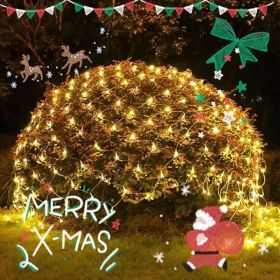LED Christmas Net Lights Battery Operated 2x3M 192LED Waterproof Mesh Light 8 Modes Christmas Lights For Indoor Outdoor Xmas Party Yard Garden Decor ( (Option: 2pcs)
