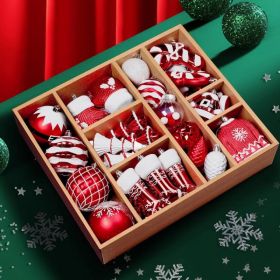 85ct Christmas Balls Ornaments Set, Colorful Shatterproof Plastic Christmas Tree Ornaments, Xmas Decorative Baubles For Christmas Tree Decorations Wit (Option: RedWhite)