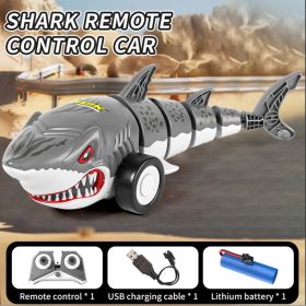 Remote Control Shark Car Toys For Kids,2.4GHz RC Cars Simulation Shark With Cool Light, 360Â° Stunt Drift & Most Terrains,Outdoor Toys For Birthday Fo (Option: Graymonopole)