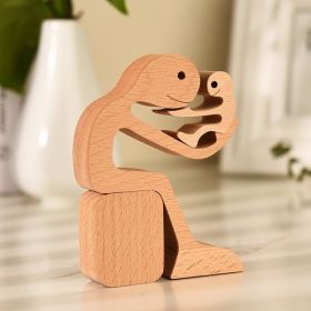 DIY Figurine Wood Dog Ornament Sculpture Home Decoration A Man A Dog Wood Sculpture Christmas Gifts Model Decor (Option: 24Style)
