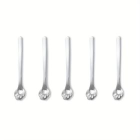 1/5pcs, Stainless Steel Hollow Out Kawaii Cat Claw Spoon, Mixing Spoon, Cake Dessert Spoon, Cookie Mold (Quantity: 5pcs, Items: Hollow Cat Claw Spoon)