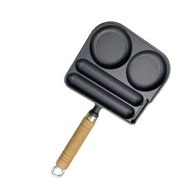 Household Cast Iron Roasting Sausage Skillet for Breakfast (Color: As pic show, Type: Style B)