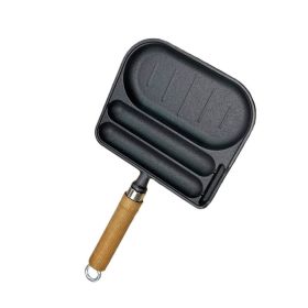 Household Cast Iron Roasting Sausage Skillet for Breakfast (Color: As pic show, Type: Style C)
