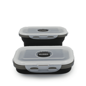 GLIDER LB Black Bento Premium Lunch Box & Food Storage Containers (Color: Black, size: X-Large)